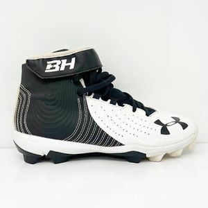Under Armour Boys Harper 4 White Baseball Cleats Shoes Sz 3Y